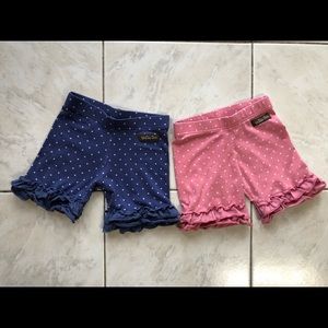 Two pair of Matilda Jane shorties ruffle shorts
